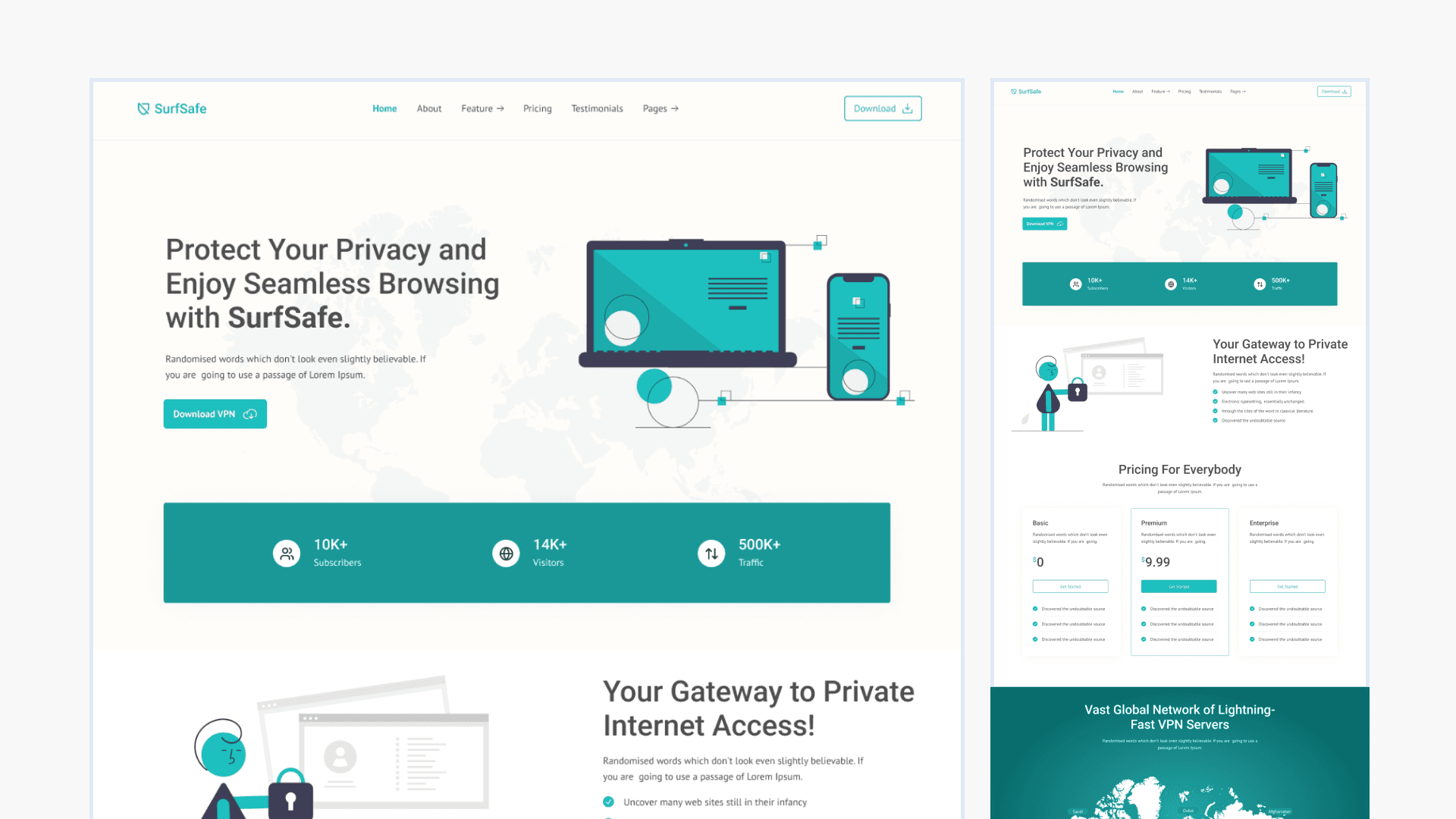 SurfSafe - Next.js Template for SaaS & Startups preview