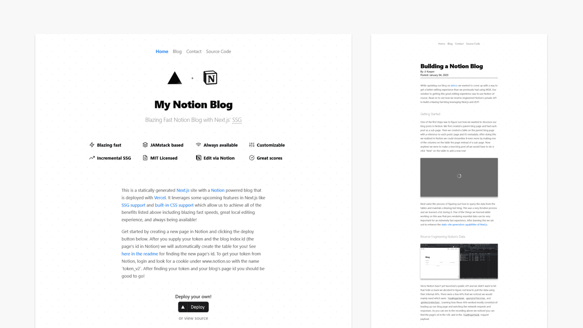 Free Next.js Notion Blog Template