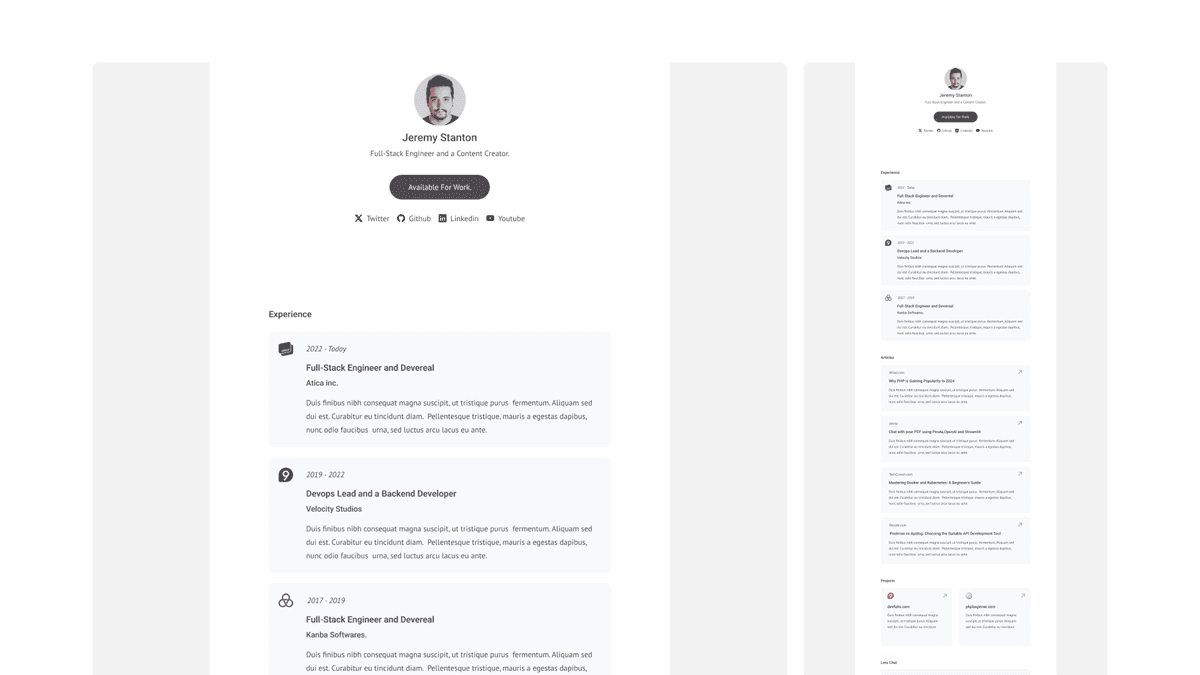 Vesper - Minimalist Portfolio Website Template
